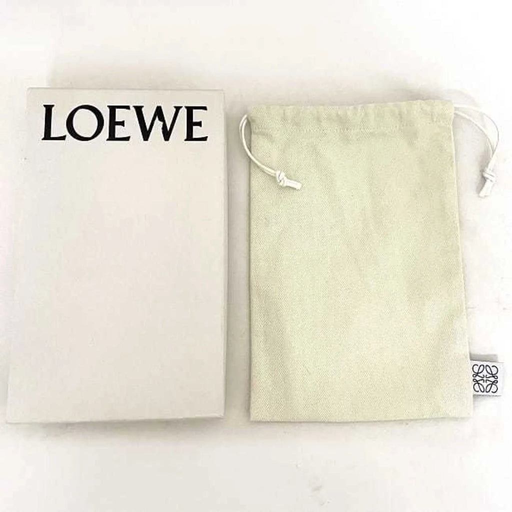 Pre-Owned Loewe Round Long Wallet Red Gold Repeat Anagram 107N55.F13 Leather GP LOEWE Embossed Women's (Good)