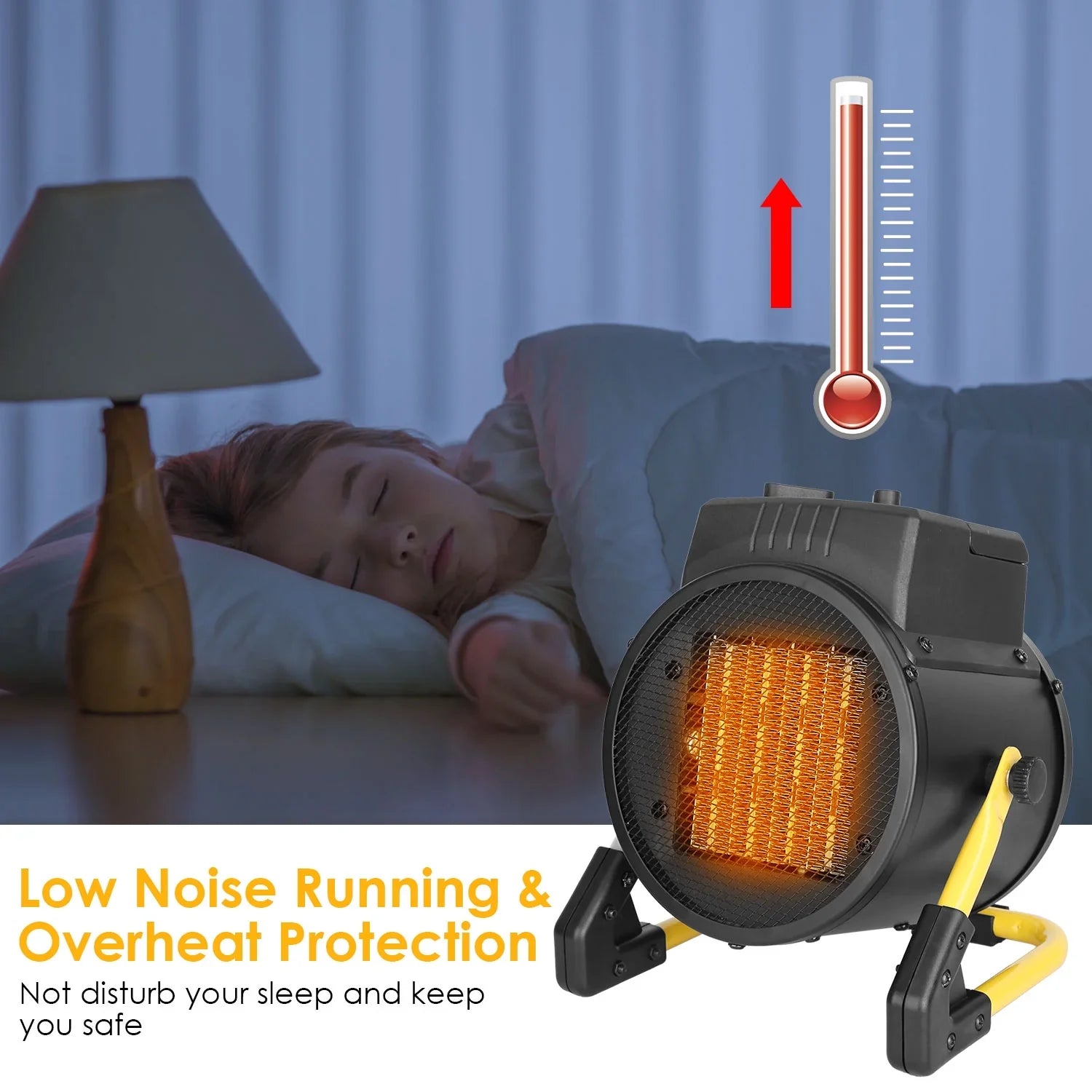 iMounTEK 1500W Portable Electric Space Heater Personal Fan with Overheat Protection Adjustable Temperature Ceramic Heater for Bedroom Office Desk