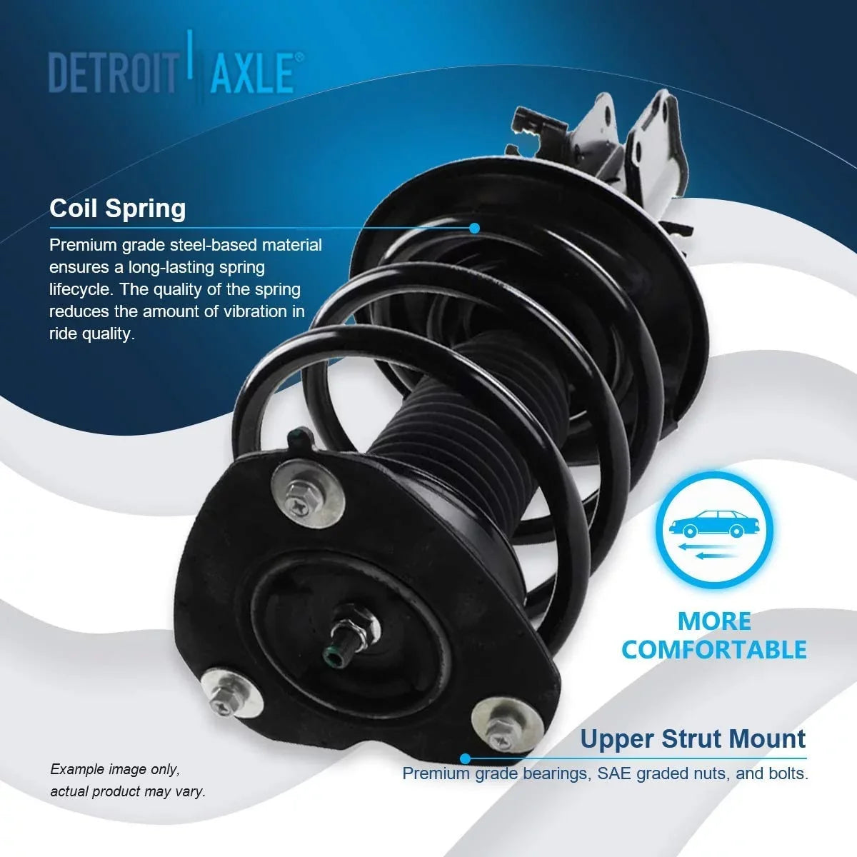 Detroit Axle - Struts Shock Absorbers for 2007-2013 Nissan Altima Complete 2 Front Struts w/Coil Spring 2 Rear Shock Absorbers 2008 2009 2010 2011 Replacement Quick Install Ready Struts Assembly