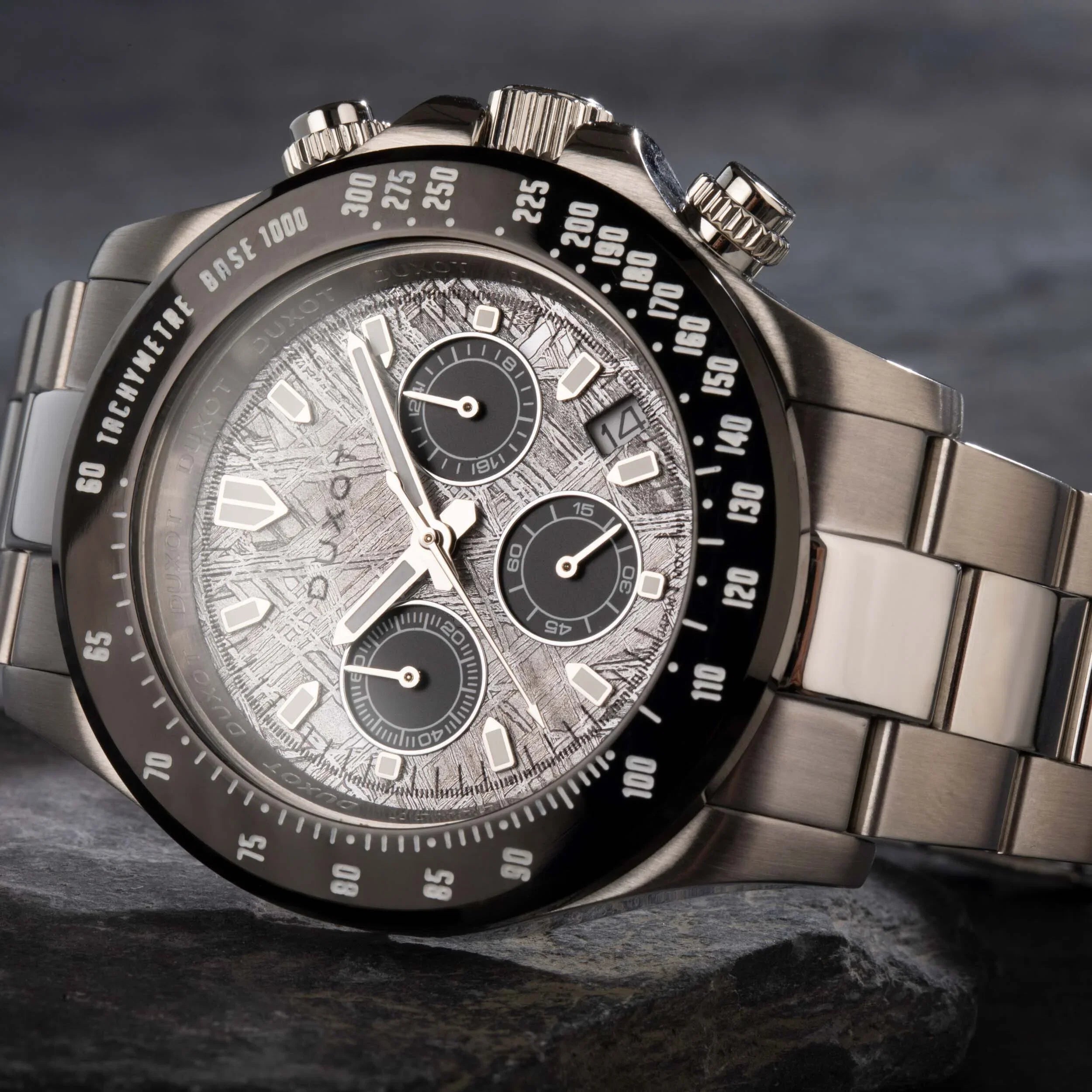 Duxot Atlantica Cubic Zirconium Chronograph Panda Gray Limited Edition