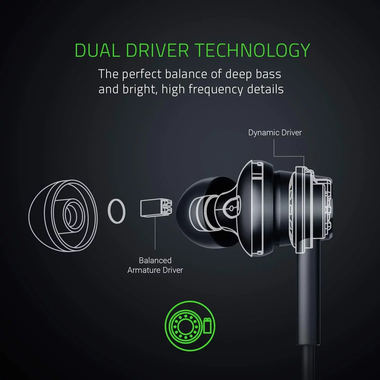 Razer Hammerhead Duo Dual Driver In-Ears Gaming Headphones Black