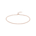 14K Rose Gold Women's 9"-10" Adjustable 2.20mm Flat Mariner Link Anklet