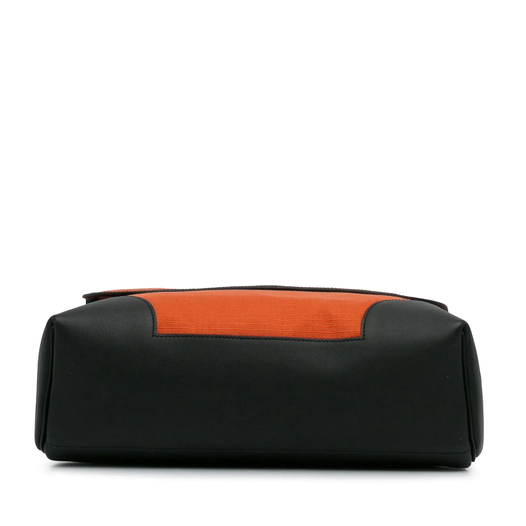 Pre-Owned Authenticated Hermès Allback Messenger Bag Canvas Fabric Orange Crossbody Bag Unisex (Good)