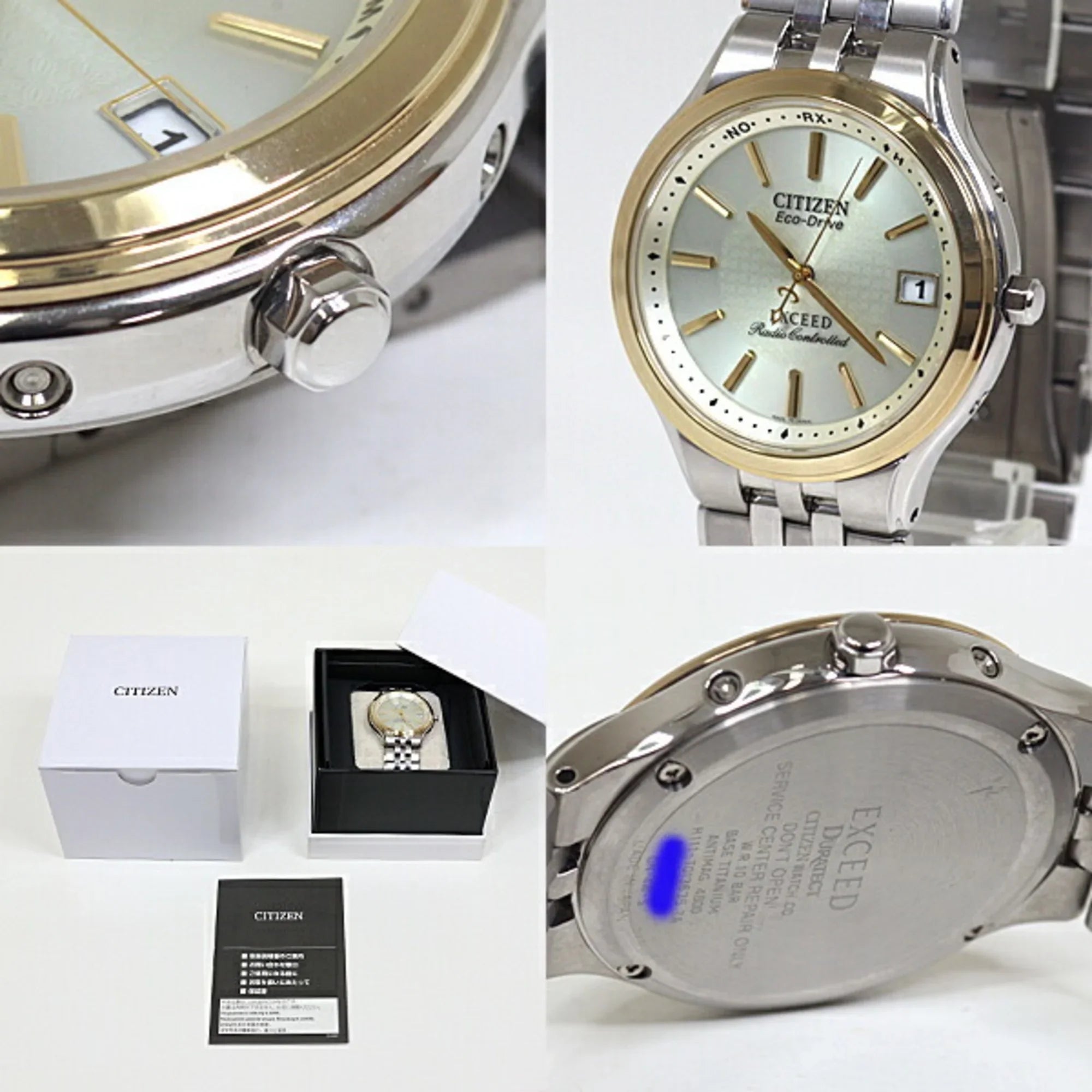 Pre-Owned CITIZEN Men's Watch Exceed EBG74-2792 Eco-Drive Gold Dial (Good)
