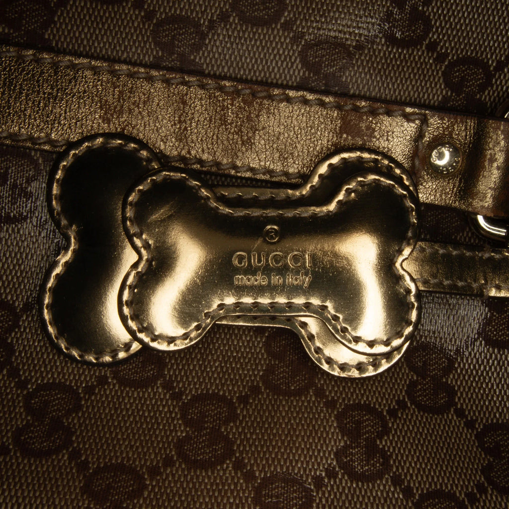 Pre-Owned Authenticated Gucci GG Crystal Joy Satchel Coated Canvas Fabric Brown Unisex (Fair)