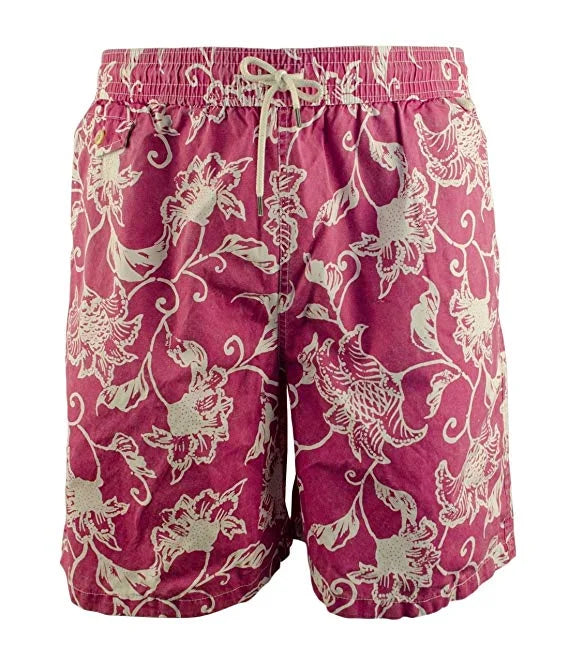 Men's Big And Tall Floral Swim Short (4XLT, Multi-Color)