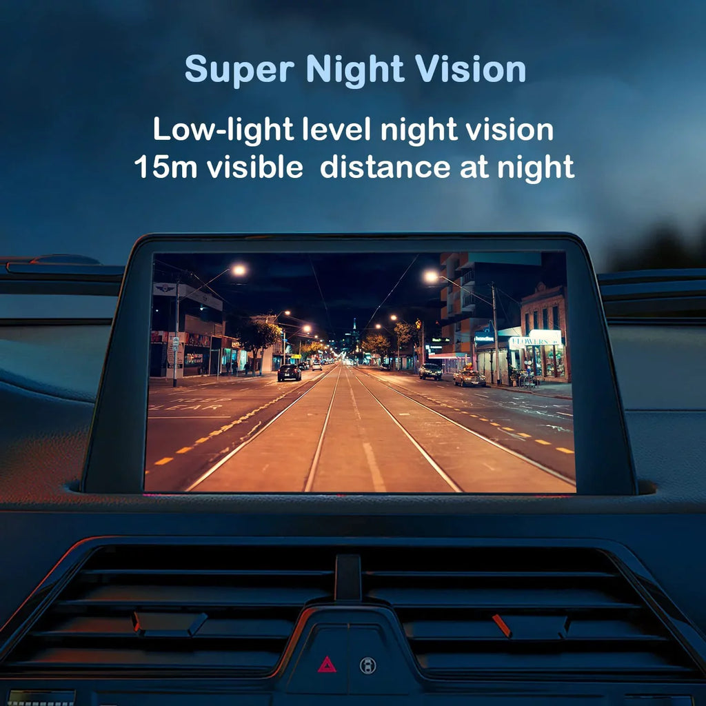 CAM122 Backup Camera Frame License Plate HD Night Vision Rear View 170° Angle Waterproof Compatible with Jensen Car Radio CAR110W CAR710 CAR710X CAR8000 CAR910W CAR910X CDR7011 CM901MIR CMR2720