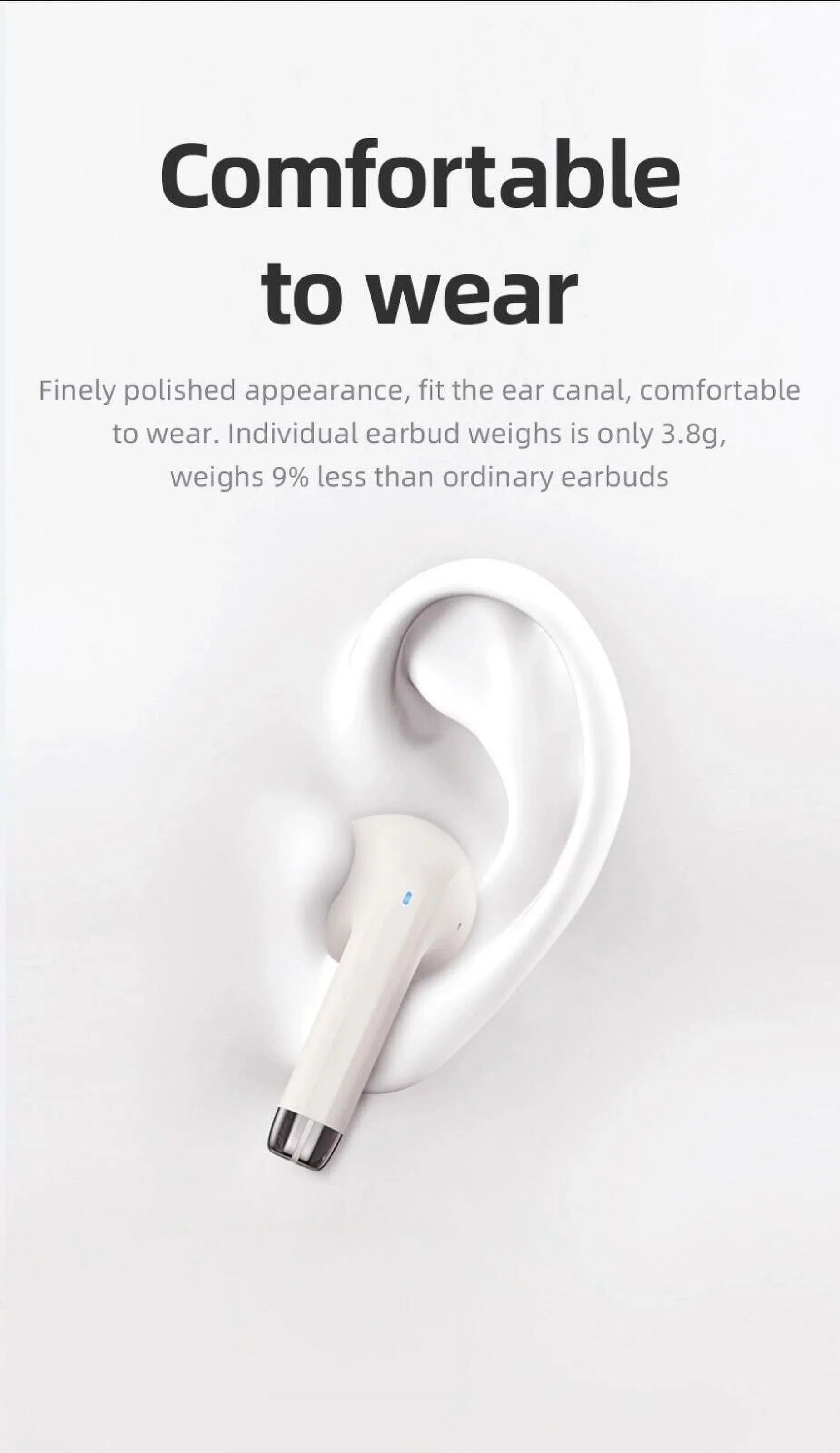 for Sony Xperia 1 IV Wireless Earbuds Bluetooth 5.3 Headphones with Charging Case,Wireless Earphones with Noise Cancelling Mic,IPX4 Waterproof Earphones,Touch Control - White