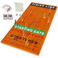 Horse Race Board Game Racing Game Thickened Pine with 11 Luxurious Durable Classic Metal Horses with 4 dice and 2 Boxes of Cards Across Finish Line Horse Racing Game