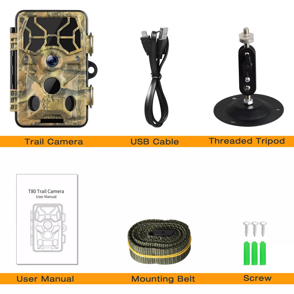 CAMPARK WiFi Trail Camera 30MP 1296P Bluetooth Hunting Game Camera with Infrared Night Vision Motion Activated Trail Camera with IP66 Waterproof for Wildlife Monitoring