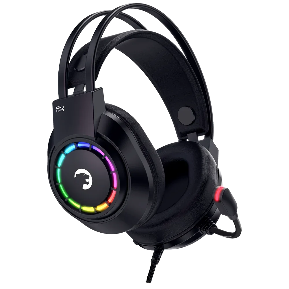 GAMEPOWER Voldon USB Gaming Headset - 7.1 Virtual Surround Sound, Wired Led Headphones with 50MM Drivers, Comfort Design, 360 Spatial Audio, Noise Cancelling Mic for PC, PS4, PS5, Playstation, Black