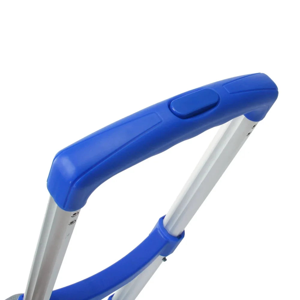 QEEK Folding Hand Truck and Dolly, Aluminum Hand Truck, 165 lb Capacity Heavy-Duty Luggage Trolley Cart with Telescoping Handle and Rubber Wheels, Portable Folding Hand Cart, Blue