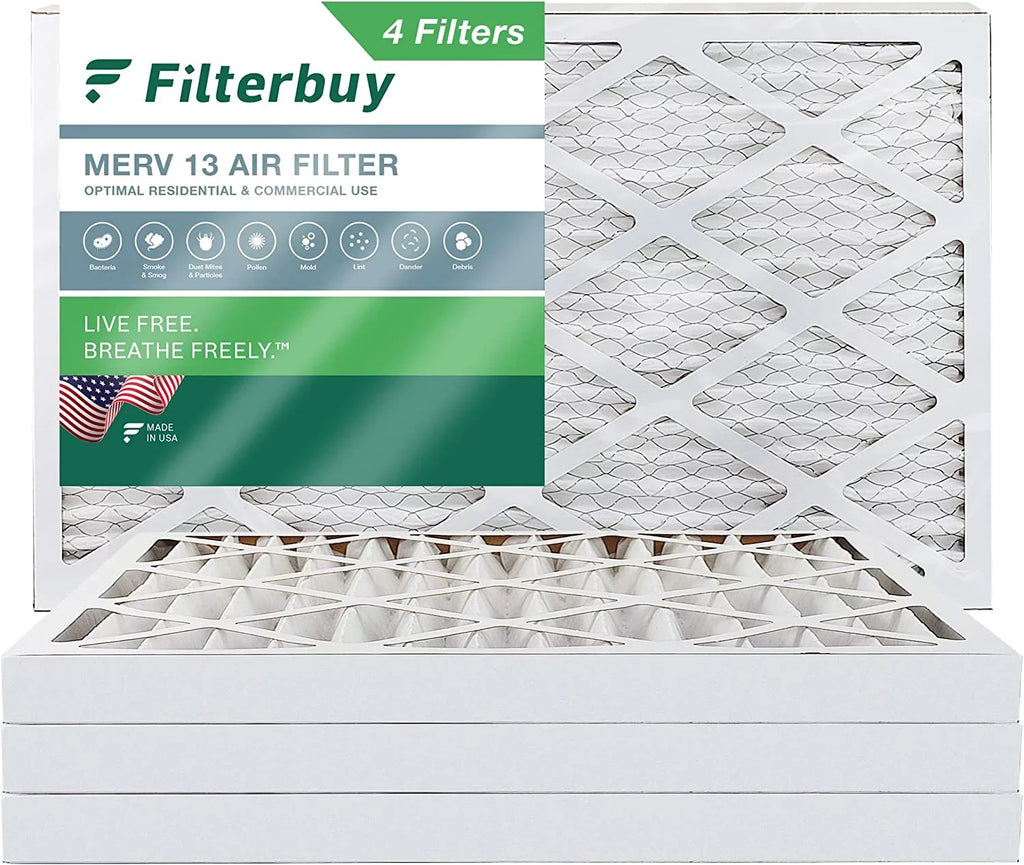 Filterbuy 20x32x2 MERV 13 Pleated HVAC AC Furnace Air Filters (4-Pack)