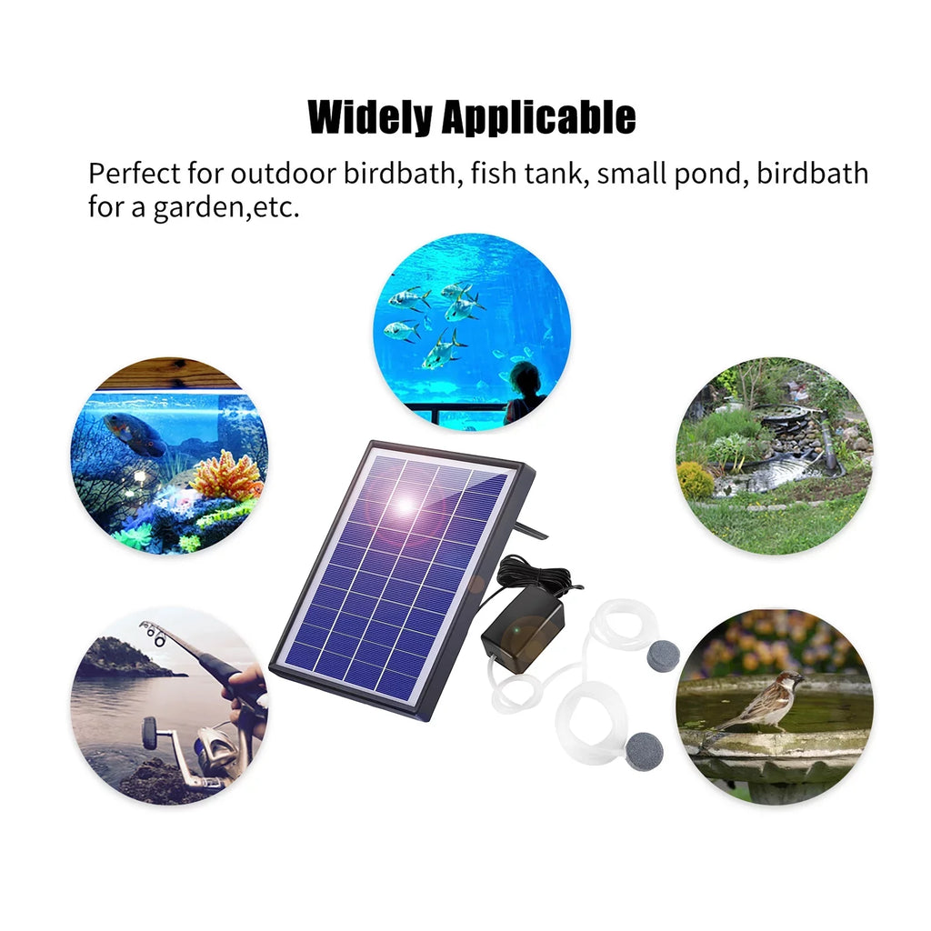 GoolRC Oxygenation pump, Pool Pond Aerator Air Pump Bubble Stones Fish Air Bubble Stones Solar Pump Fish Air Pump Aerator Fish6w 2 Air BubbleAerator Air Pump Aerator With Yaliya