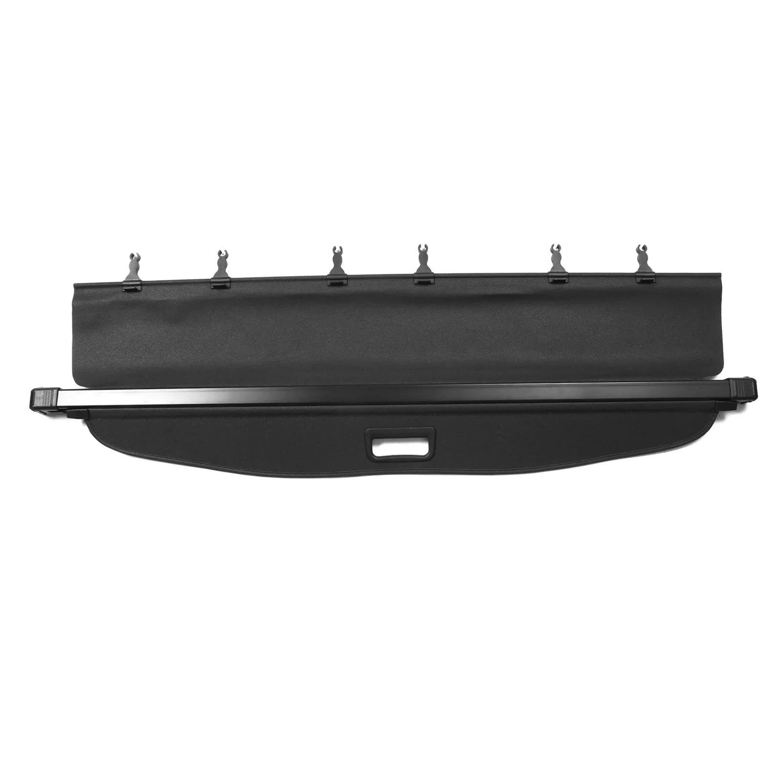 Ikon Motorsports Cargo Cover Compatible With 2014-2018 Subaru Forester (Only Fit Automatic Rear Gate) PVC & Aluminum Rod Black Security Rear Trunk Cover Security Retractable Shield