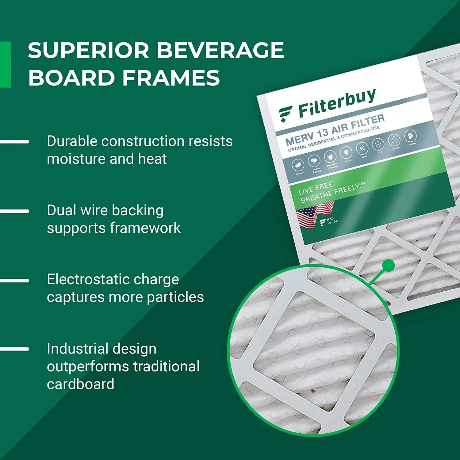 Filterbuy 20x32x2 MERV 13 Pleated HVAC AC Furnace Air Filters (4-Pack)