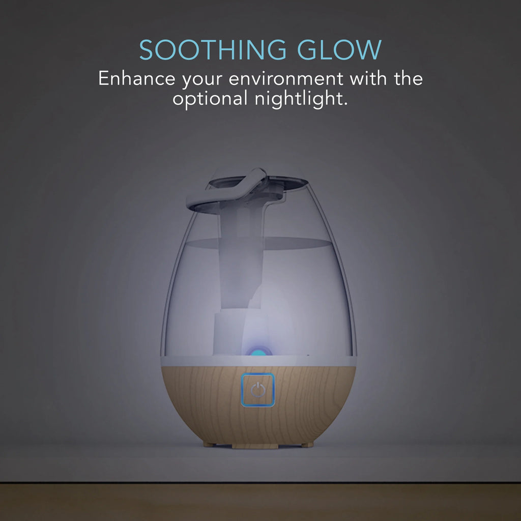 Sharper Image Ultrasonic Cool Mist Humidifier, 0.4 Gallon Light Ash Woodgrain (New)