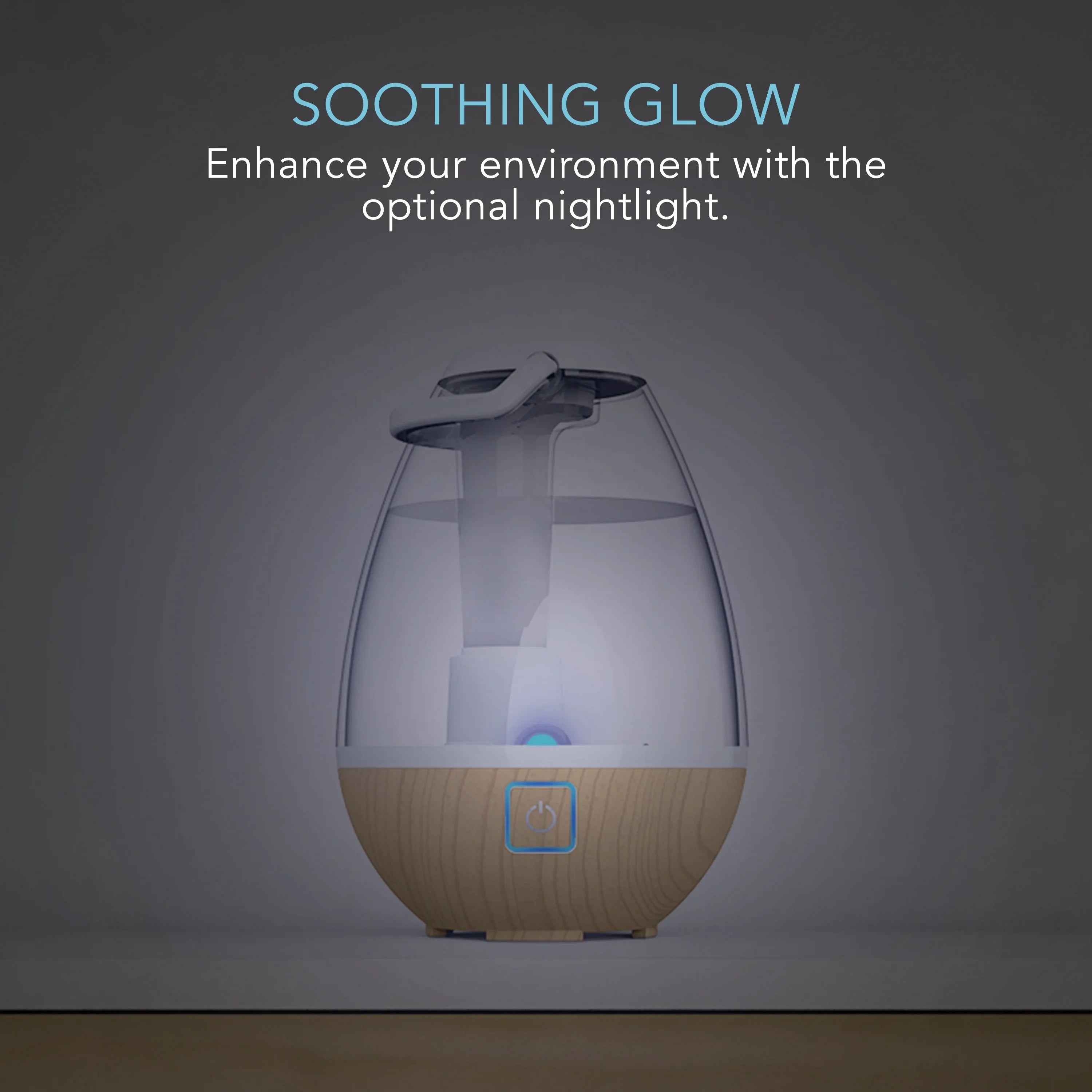 Sharper Image Ultrasonic Cool Mist Humidifier, 0.4 Gallon Light Ash Woodgrain (New)
