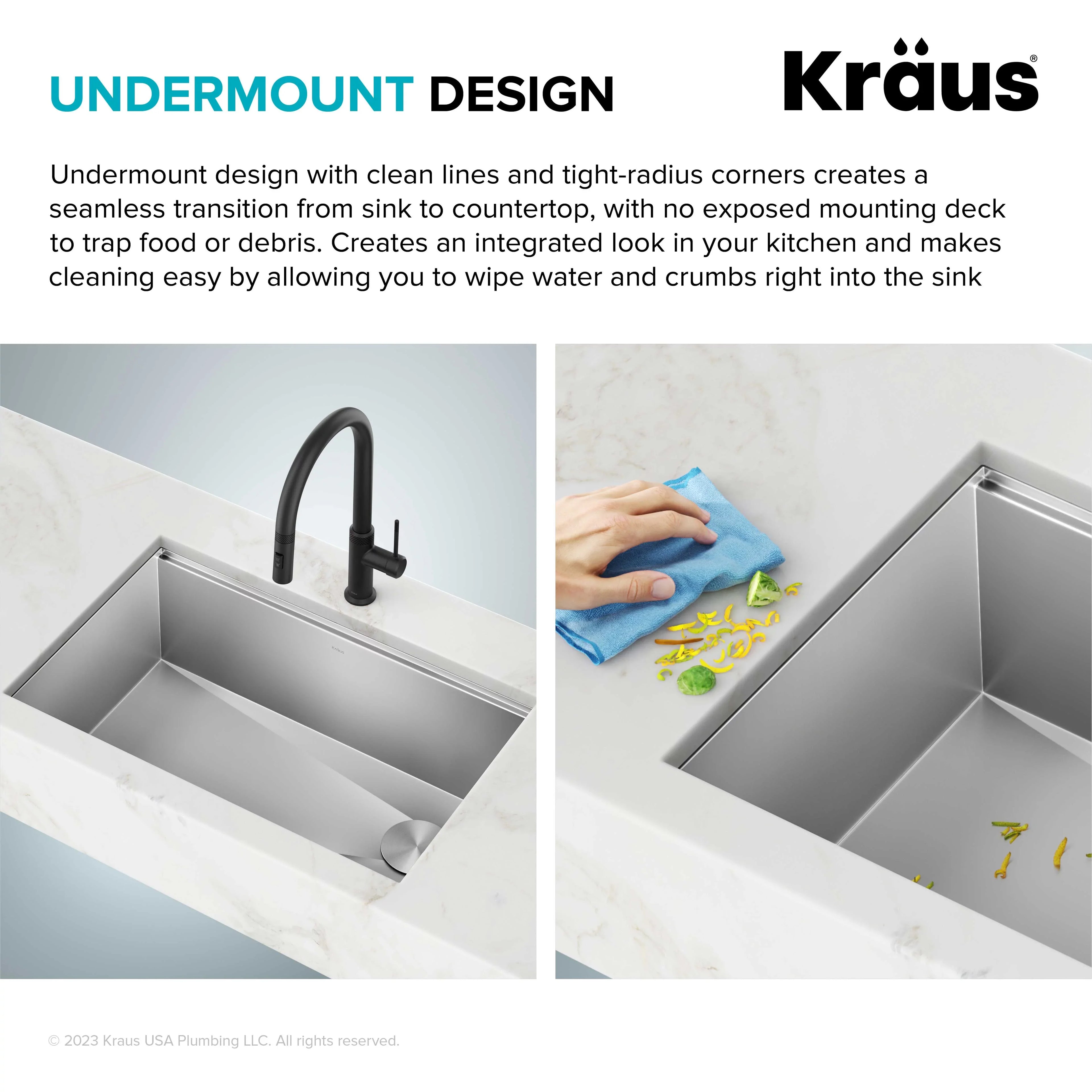 Kraus Kore 28Undermount Workstation 16 Gauge Stainless Steel Single Bowl Kitchen Sink with Accessories