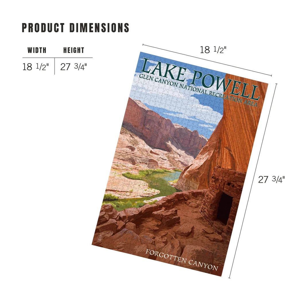 Lantern Press 1000 Piece Jigsaw Puzzle, Lake Powell, Forgotten Canyon