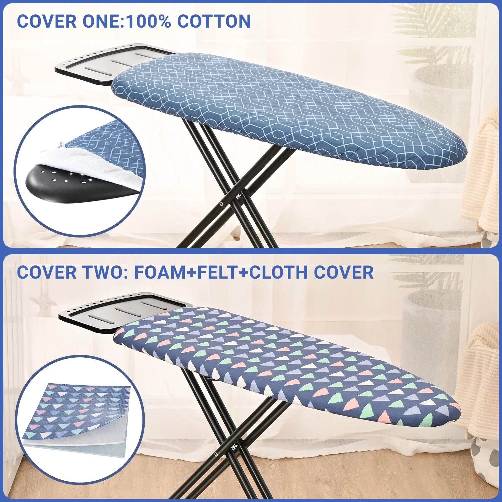 Kingrack Ironing Board,Iron Stand with Iron Rest, 7 Levels Adjustable Height,36"x13"
