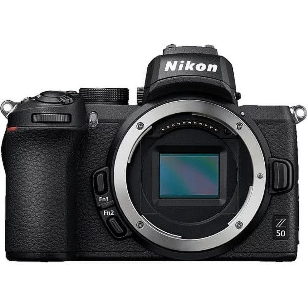Nikon Z50 Mirrorless Camera with NIKKOR Z 24-70mm f/4 S Lens + 2 Pack 32GB SanDisk Card + Case + Tripod + ZeeTech Accessory Bundle