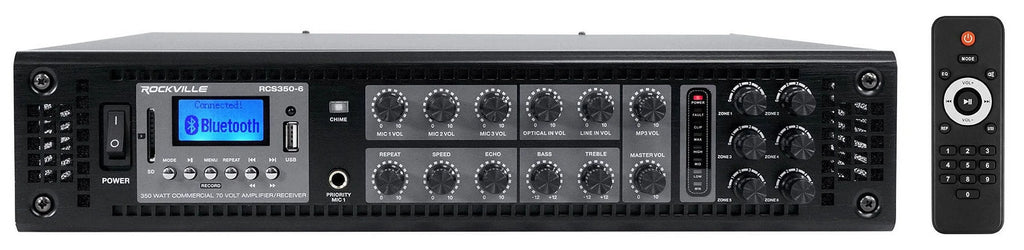 (4) JBL COL800-BK 32" Black 70V Commercial Column Wall Mount Array Speakers+Amp