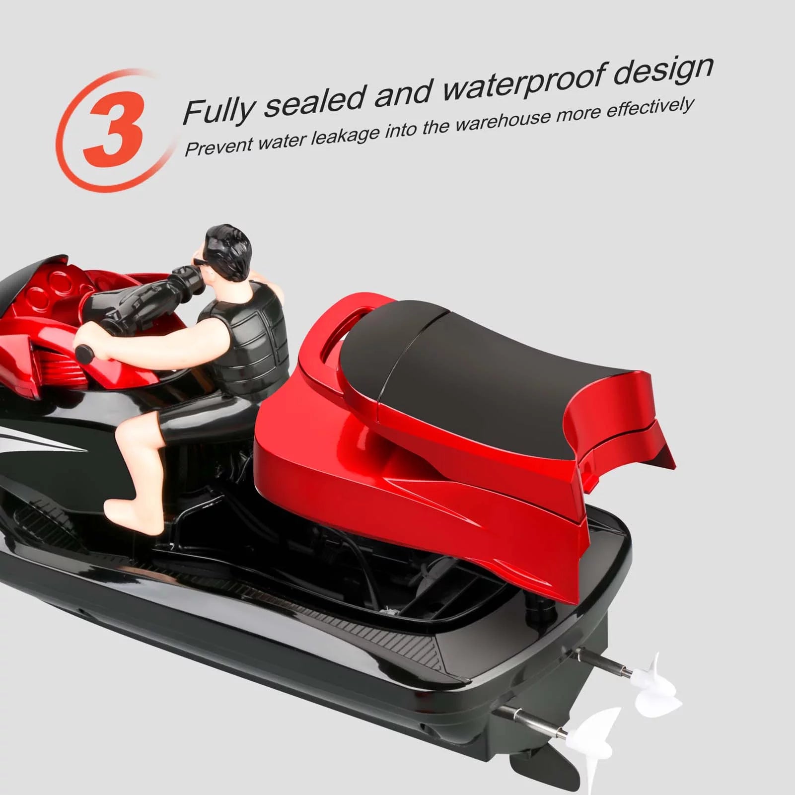 OWSOO 809 RC Motorboat RC Boat High Speed Remote Control Boat for Pools Lakes 2.4Ghz Waterproof for Boys and Girls