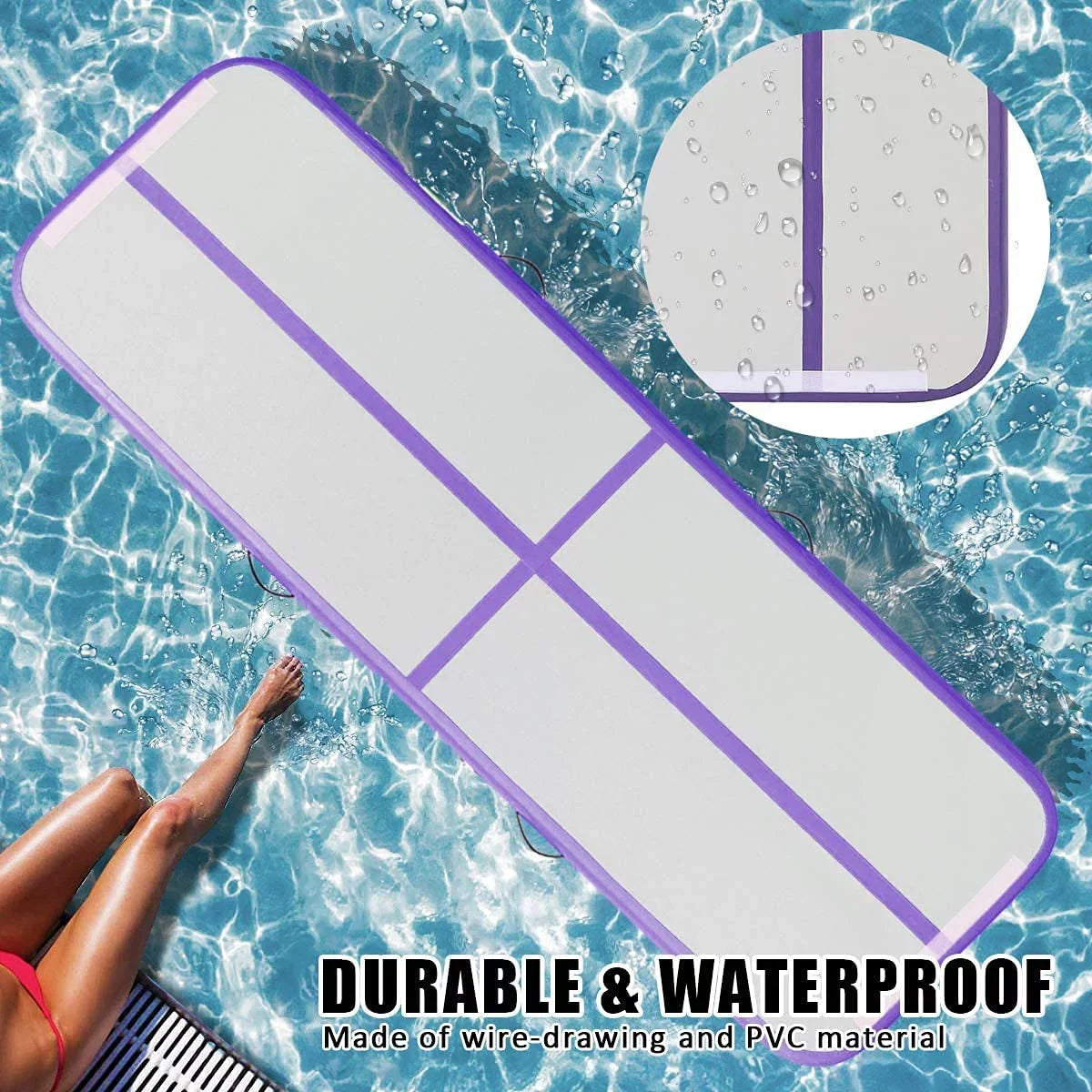 FBSPORT 19.68ft/6m*1m*0.1m air Track mat Inflatable Gymnastics airtrack with Electric Air Pump for Practice Gymnastics, Yoga,Kid Safty mat,Tumbling,Parkour, Home Floor