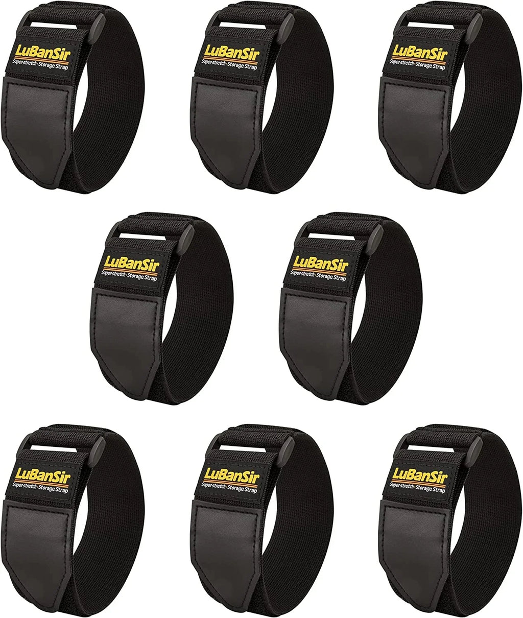 Cinch Straps, 2" x 12" (8 Pack) Elastic Hook and Loop Storage Strap for Extension Cord, Cable, Cord Wrap, Rope