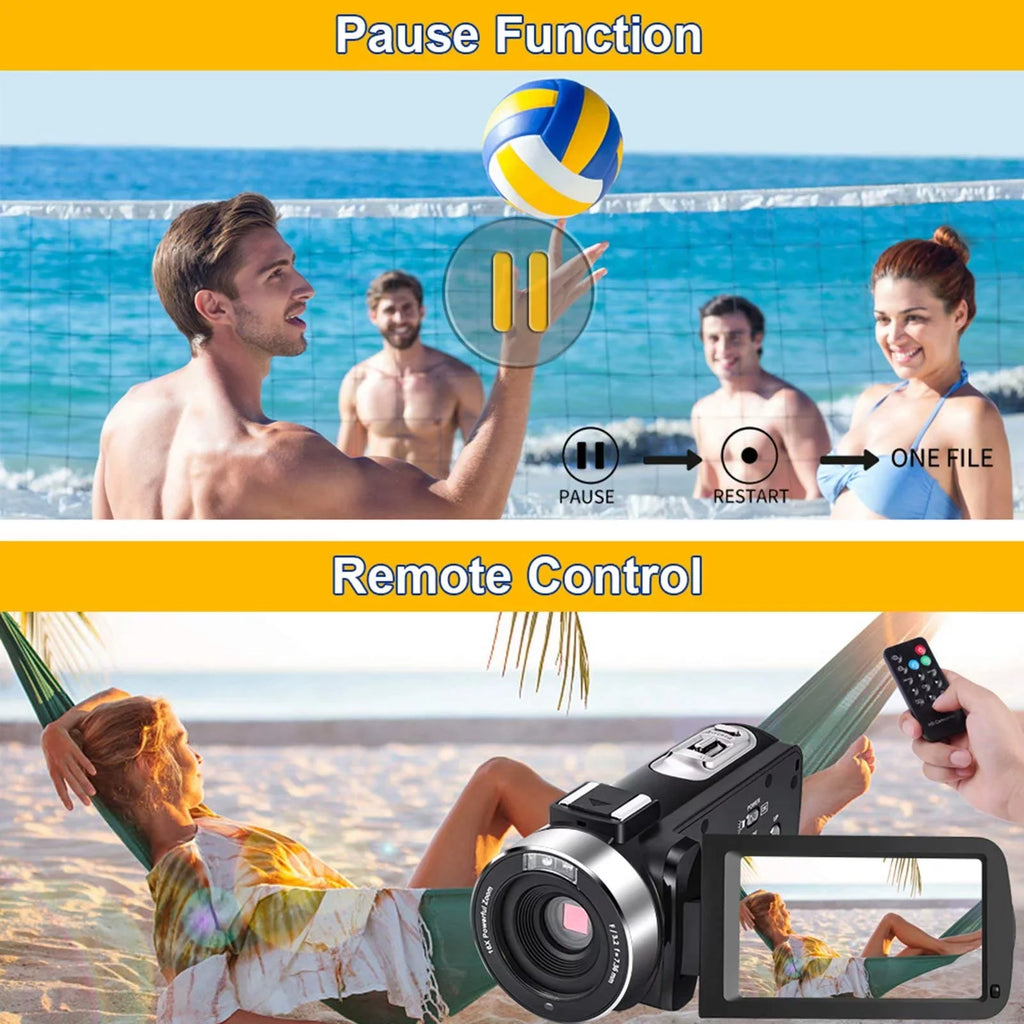 MARVUE Digital Video Camera Camcorder Full HD 2.7K 30FPS 30MP IR Night Vision Vlogging Camera Recorder Video Camera for Youtube
