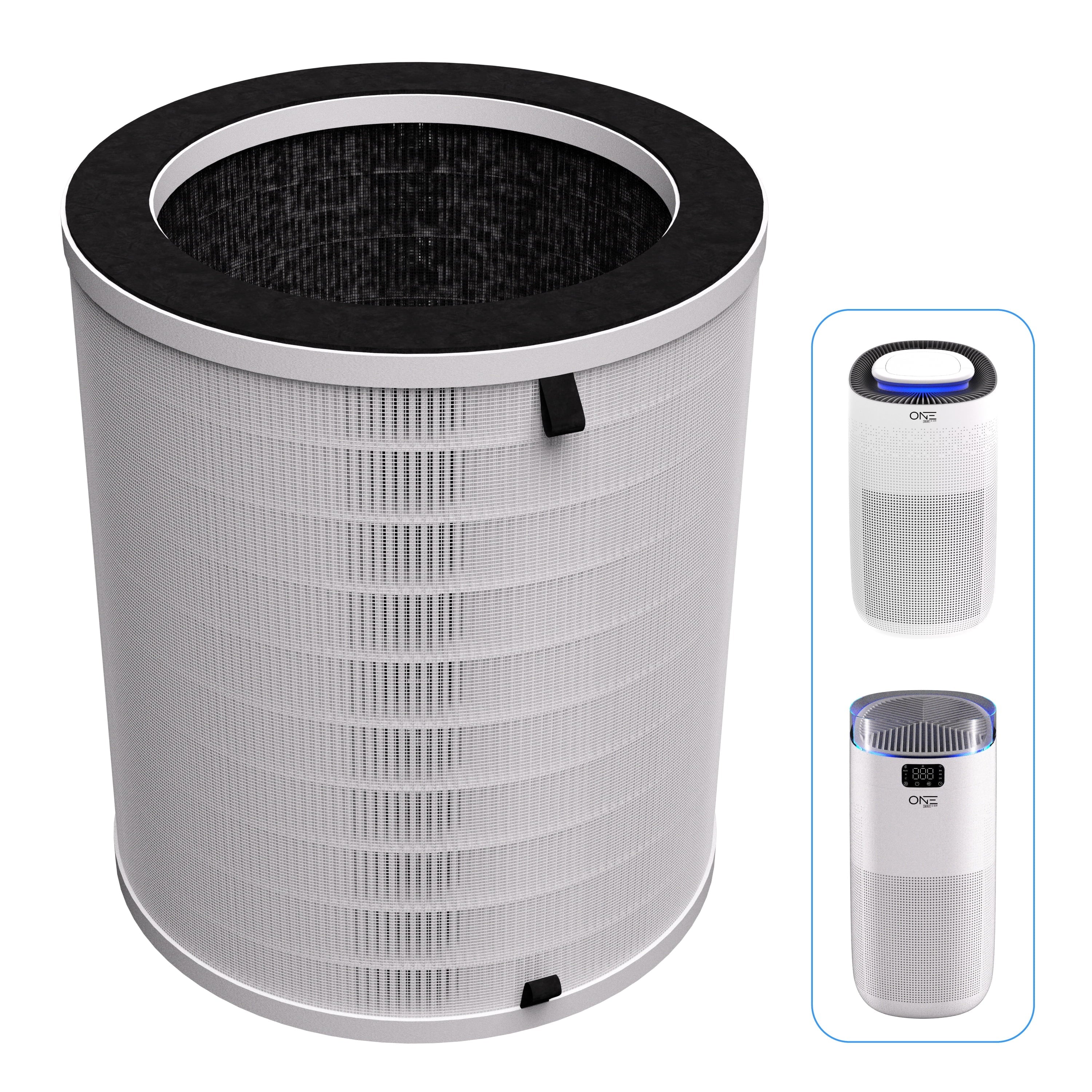 One Products 3-Phase Air Filter, 8.46 inch Width, H13 Merv 17 True Hepa Filter Replacement
