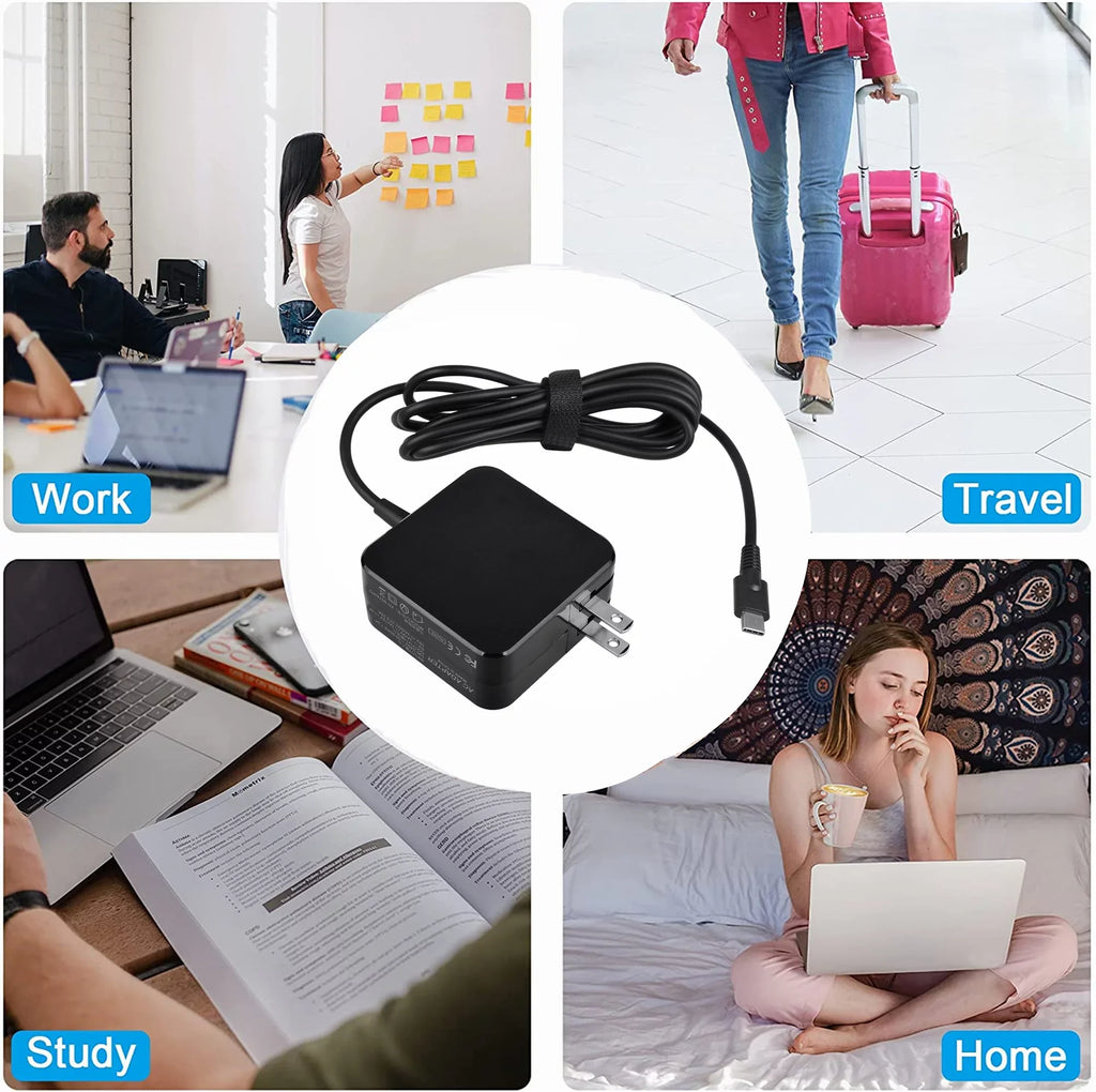 KONKIN BOO Compatible 45W AC Adapter Charger Power USB-C Replacement for 100E 2nd Gen 81QB000AUS Chromebook