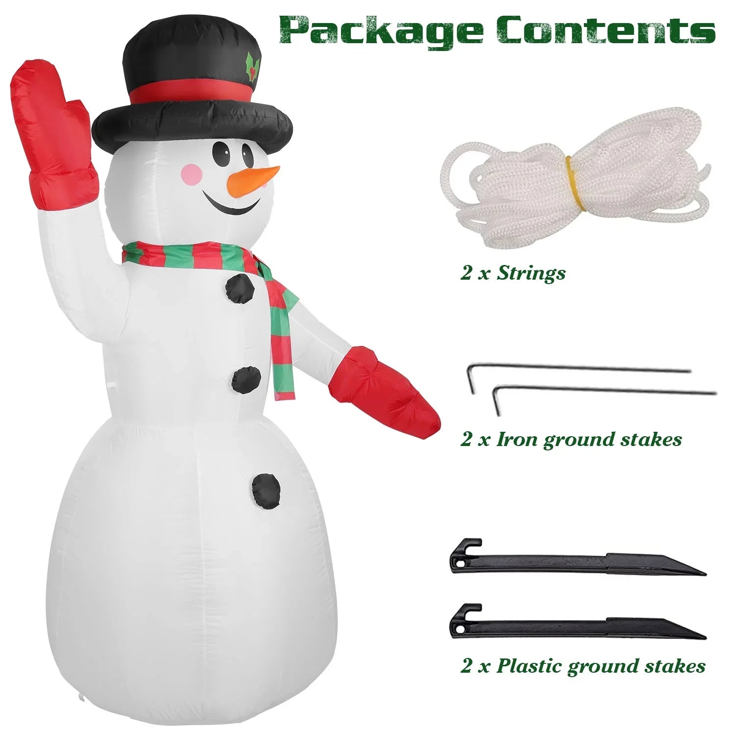 iMountek 7.9ft Christmas Inflatable Giant Snowman, Holiday Blow Up Yard Decoration, Huge Light Up Snowman for Holiday Party Garden Yard Lawn Winter Decor