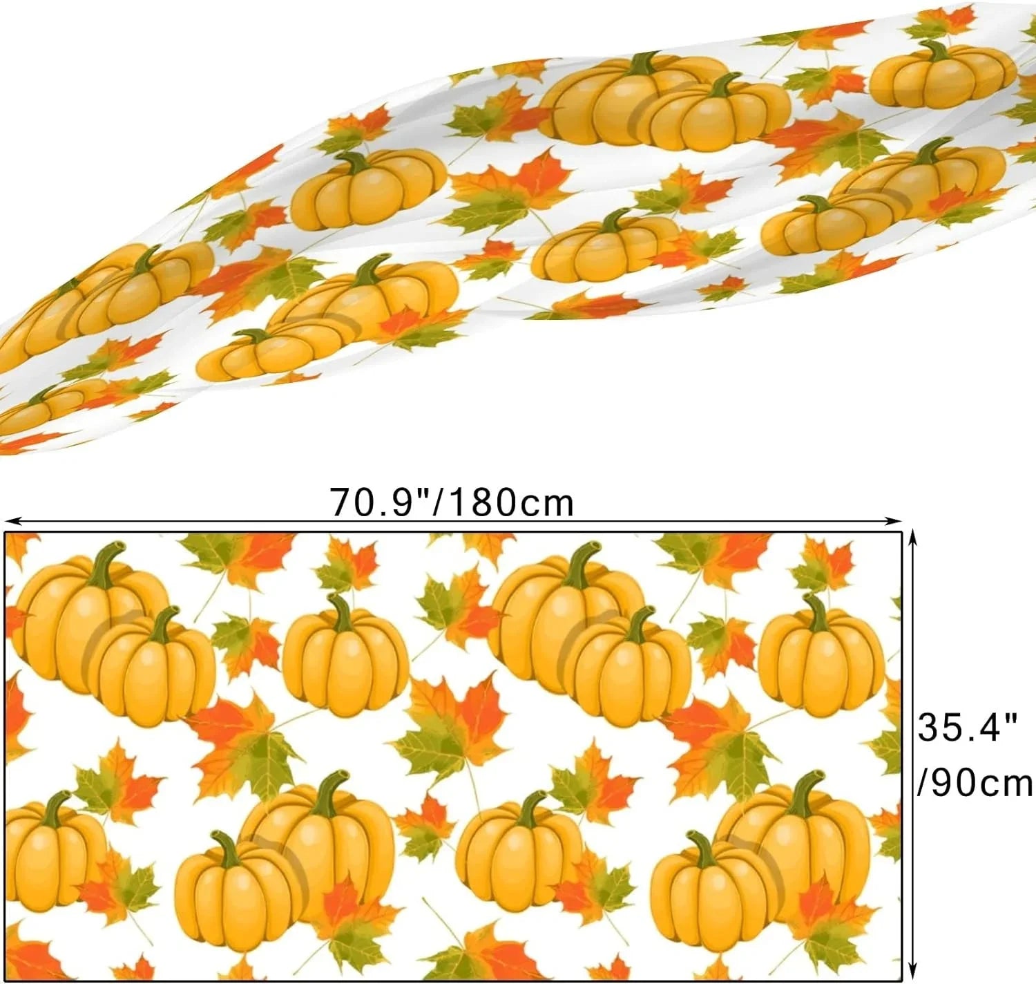 Hyjoy Pumpkins Maple Leaves Long Silk Neck Scarf Lightweight Shawl Wrap Scarves for Women Girls