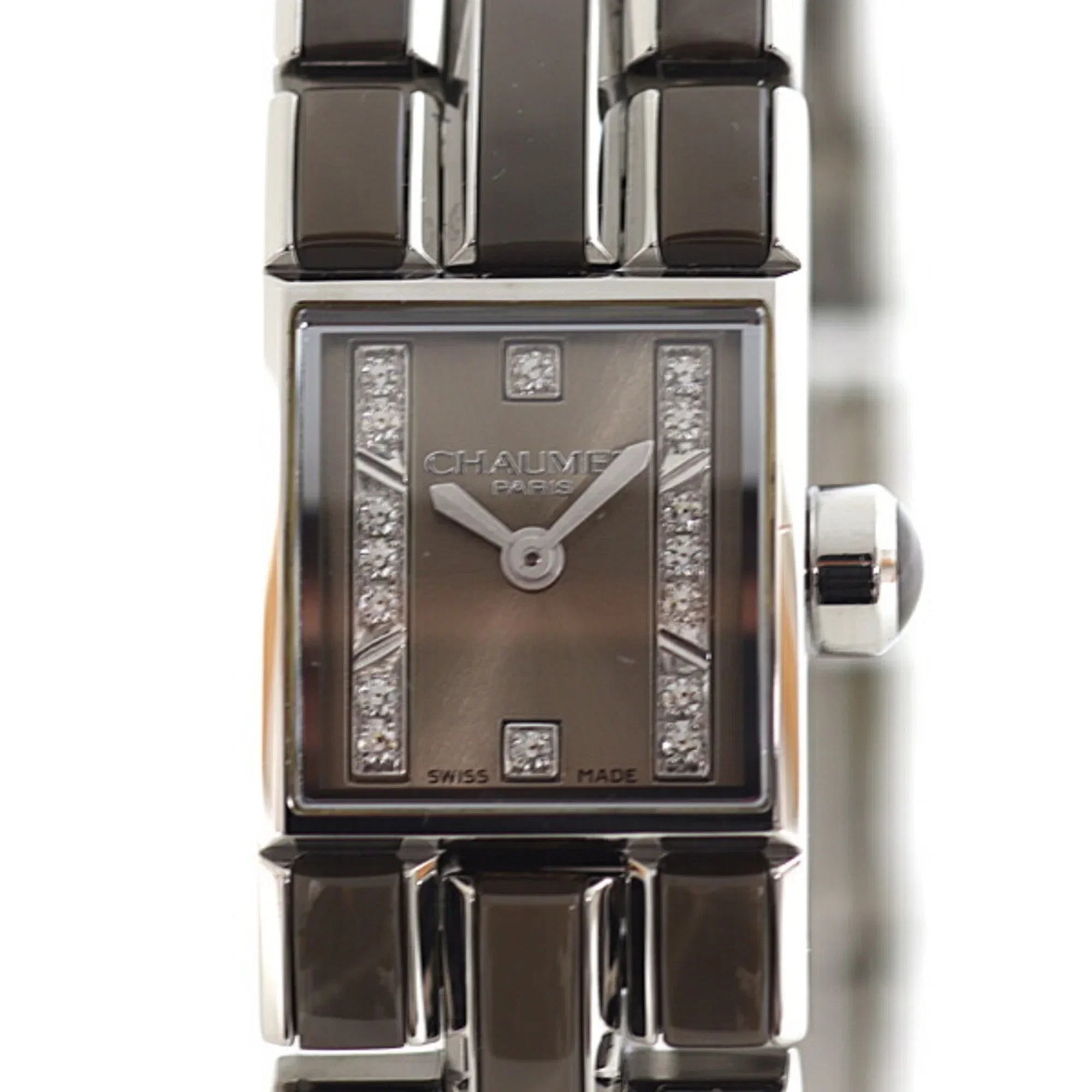 Pre-Owned CHAUMET Ladies Watch Kaysis Lumiere Crystal W19616-34B Quartz Brown Dial (Good)