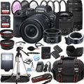 Canon EOS R6 Mirrorless Digital Camera with RF 24-105mm f/4-7.1 STM Lens + 75-300mm F/4-5.6 III Lens + 50mm f/1.8 STM Lens + 128GB Memory + Case + Tripod + Filters 43pc Bundle