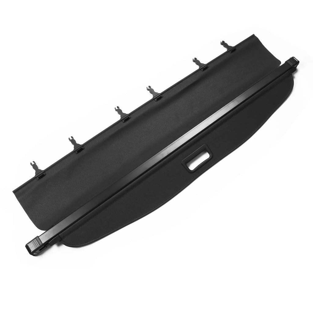 Ikon Motorsports Cargo Cover Compatible With 2014-2018 Subaru Forester (Only Fit Automatic Rear Gate) PVC & Aluminum Rod Black Security Rear Trunk Cover Security Retractable Shield