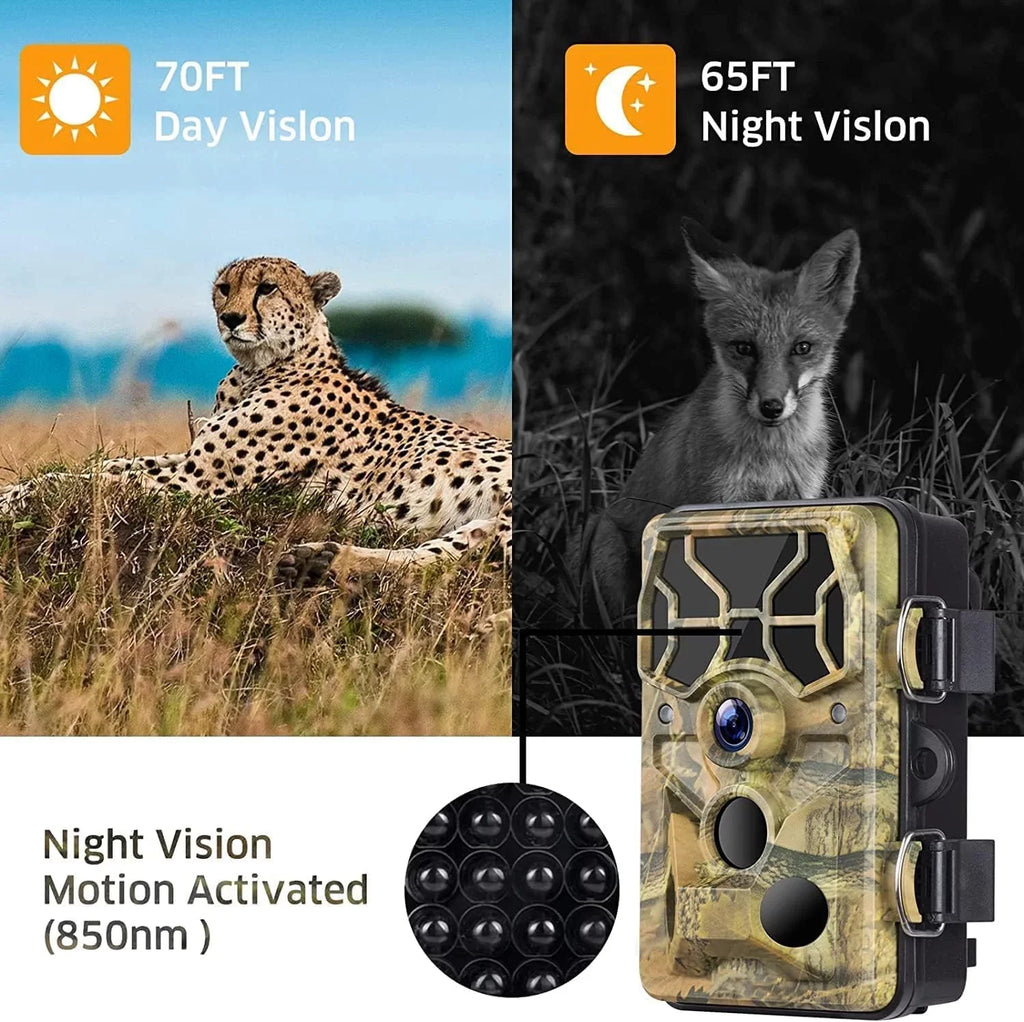 CAMPARK WiFi Trail Camera 30MP 1296P Bluetooth Hunting Game Camera with Infrared Night Vision Motion Activated Trail Camera with IP66 Waterproof for Wildlife Monitoring