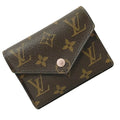Pre-Owned Wallet Portefeuille Victorine Brown Pink Rose Ballerine Monogram M62360 Trifold NZ3119 LOUIS VUITTON Ladies (Good)