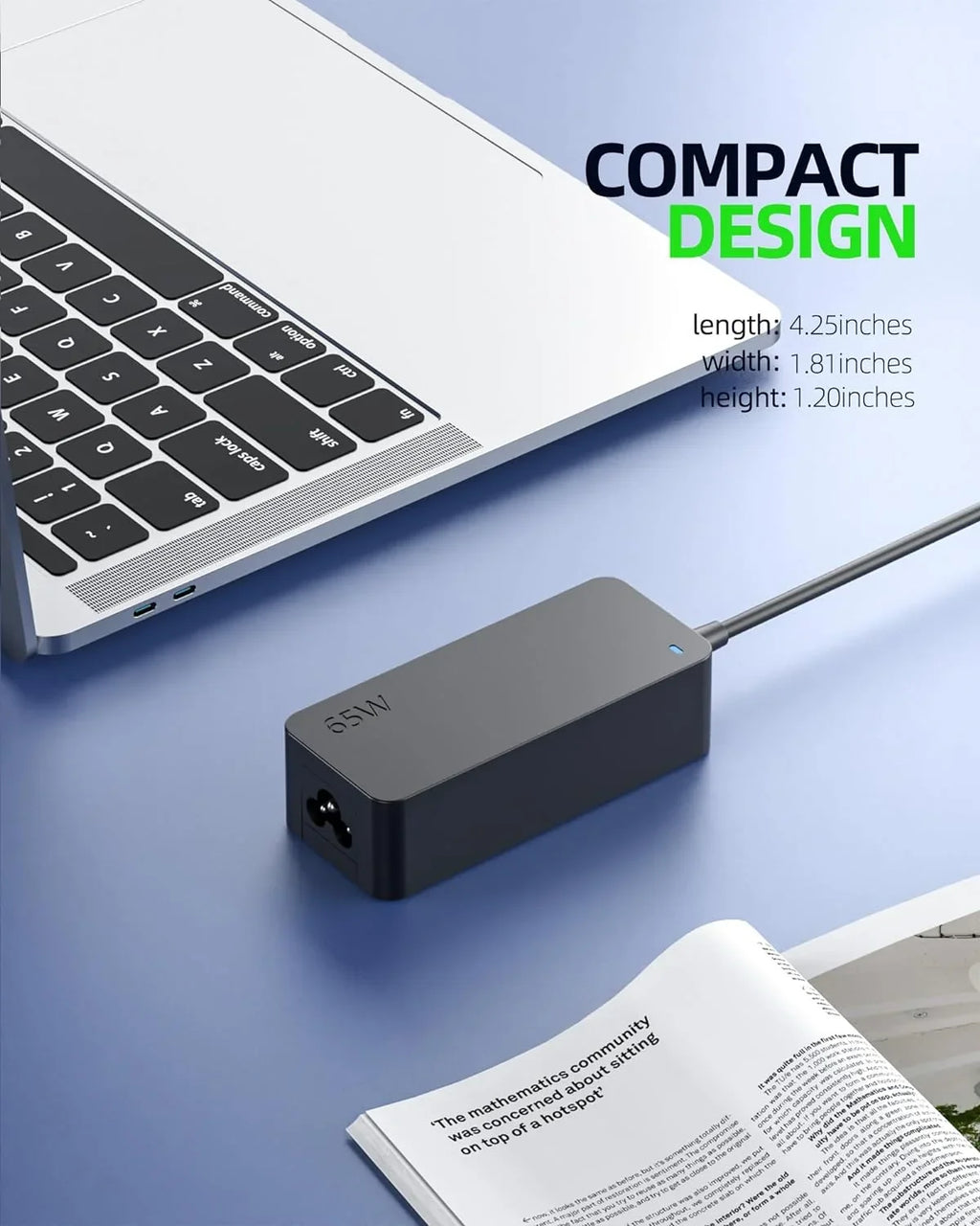 65W 45W USB-C Fast Charger for Elitebook, Probook, Spectre x360, Envy x360, Chromebook 14, Elite x2 Portable computer - (Safety