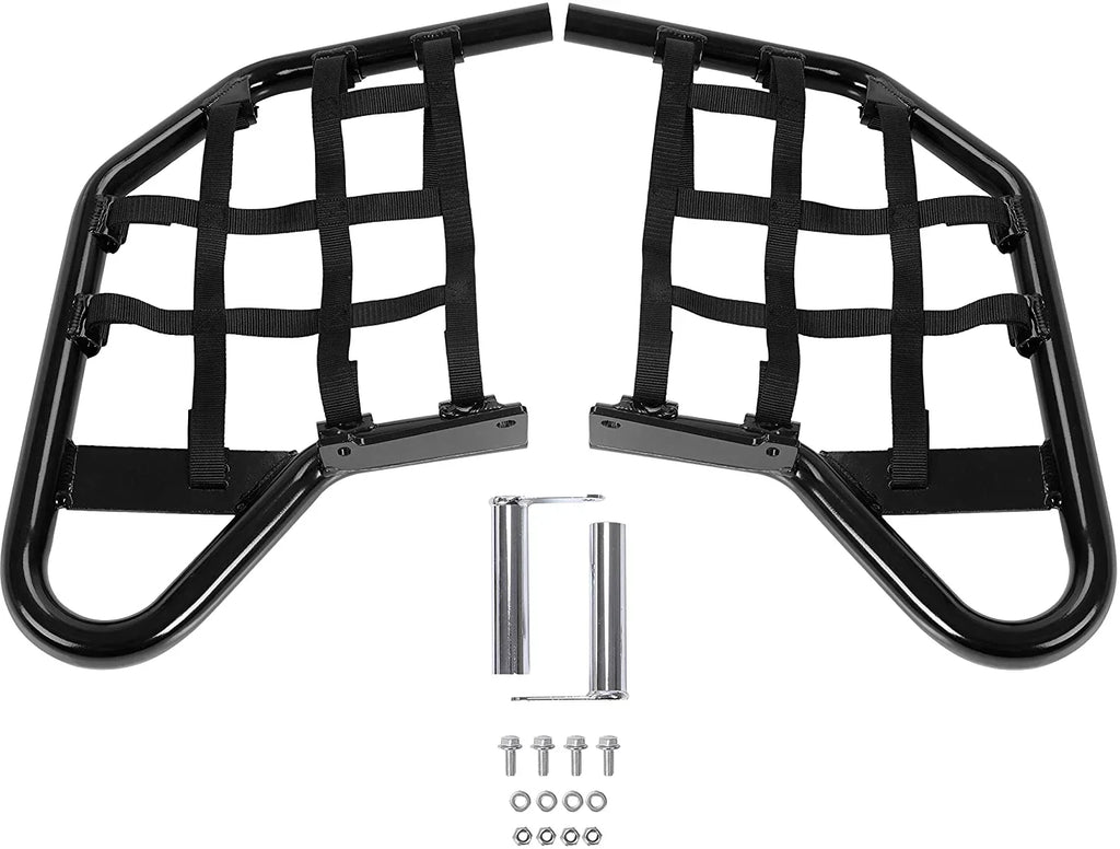 Kojem Aluminium Foot Peg Step Nerf Bars for Yamaha Raptor 700 Black Side Step with Black Webbing nets 2006-2020