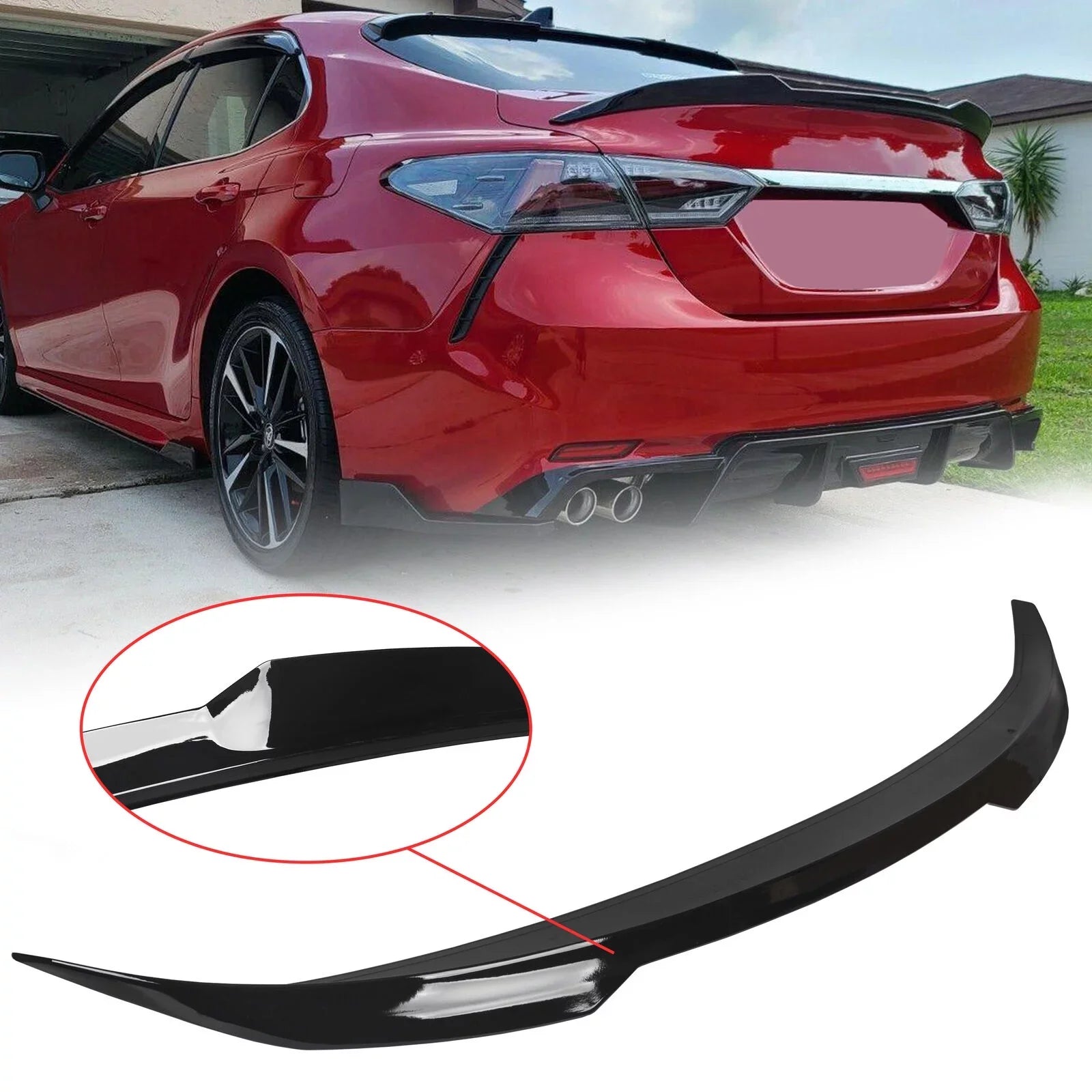 Kojem Rear Trunk Spoiler Lid Wing for 2018-2021 Toyota Camry SE XSE LE XLE M4 Style 19 20 Glossy Black