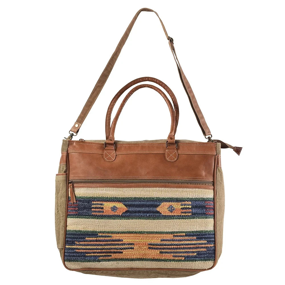 KB OHLAY KB325 TOTE Upcycled Wool Upcycled Canvas Genuine Leather women bag western handbag purse