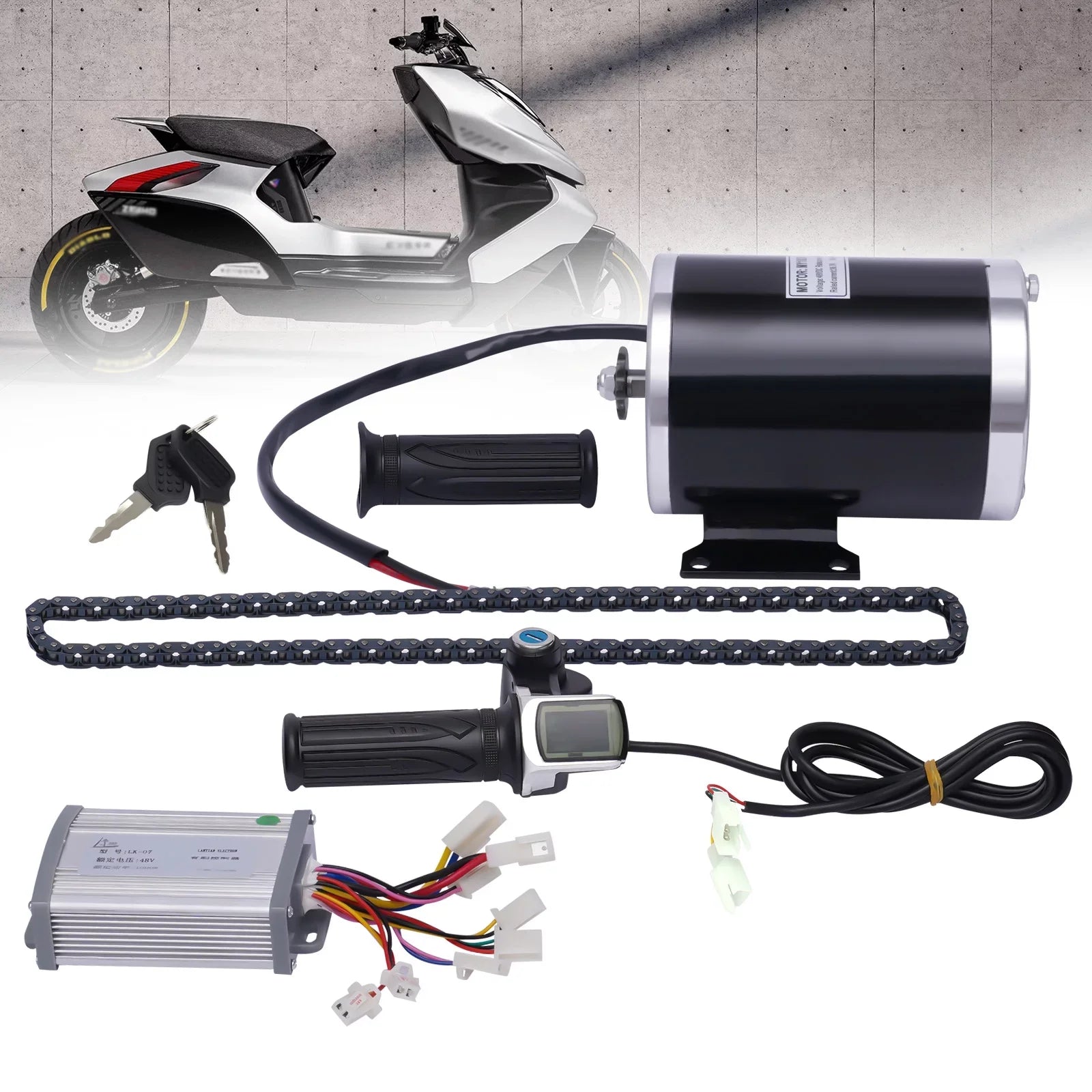 Brush Electric Bicycle Conversion Kit E-Bike Cycling Motor Controller for Small Karts Beach Bikes EVO Scooters Motorcycles