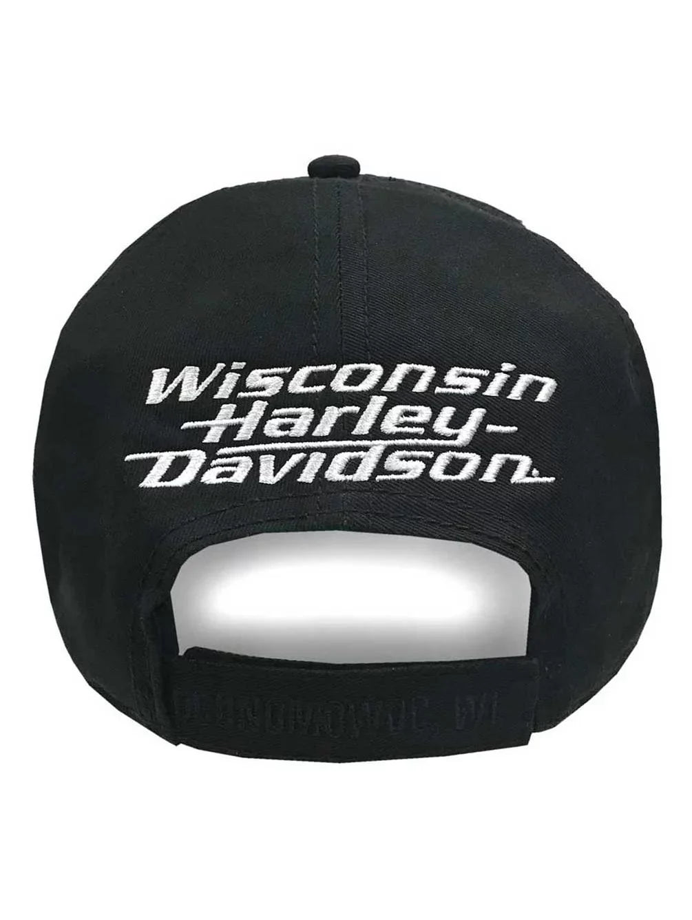 Harley-Davidson Men's Embroidered H-D Curved Bill Adjustable Baseball Cap- Black, Harley Davidson