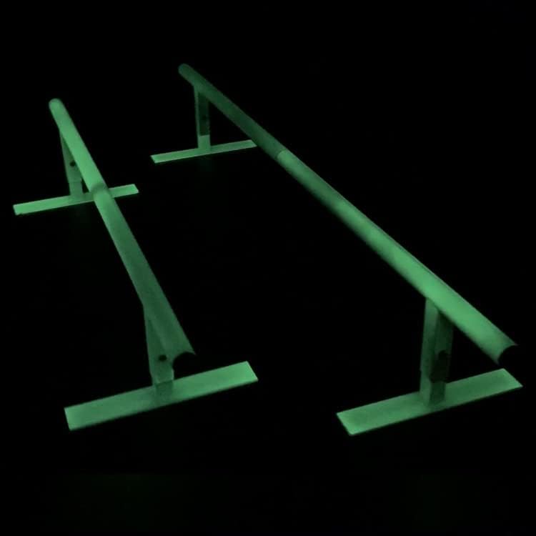 OC Ramps 8ft Round Skate Rail - Glow in The Dark Skateboard Rail for Grinding - Adjustable Height Metal Skateboarding Obstacle Great for BMX, Scooters, Snowboard and Inline Skaters as Well