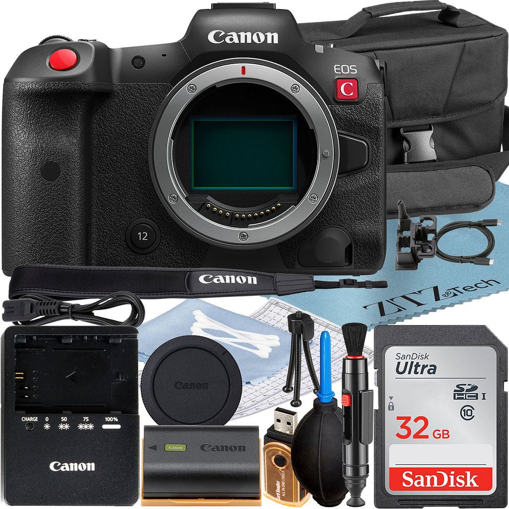 Canon EOS R5 C Mirrorless Cinema Camera (Body) with 4K Video + SanDisk 32GB Memory Card + Case + ZeeTech Accessory Bundle