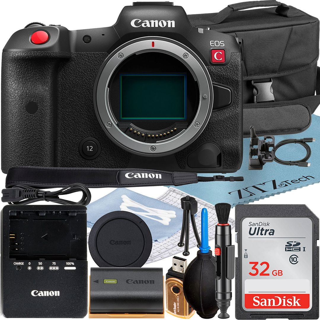 Canon EOS R5 C Mirrorless Cinema Camera (Body) with 4K Video + SanDisk 32GB Memory Card + Case + ZeeTech Accessory Bundle