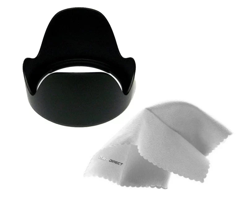 Sony Alpha a6500 Pro Digital Lens Hood (Flower Design) (67mm) + Nw Direct Microfiber Cleaning Cloth.